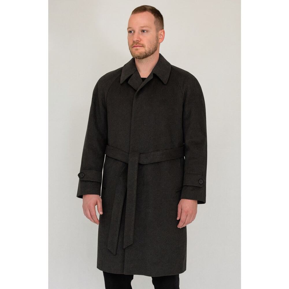Johnston & Murphy Men’s Cashmere Brown Trench Coat 42R "David Coat" Charity